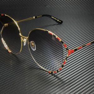 Gucci Gold Red 64mm Sunglasses